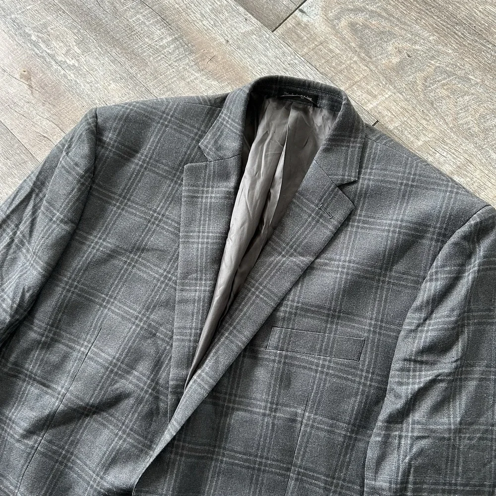 Lauren Ralph Lauren Mens Plaid Wool Silk Blend Sport Coat Blazer Size 48XL